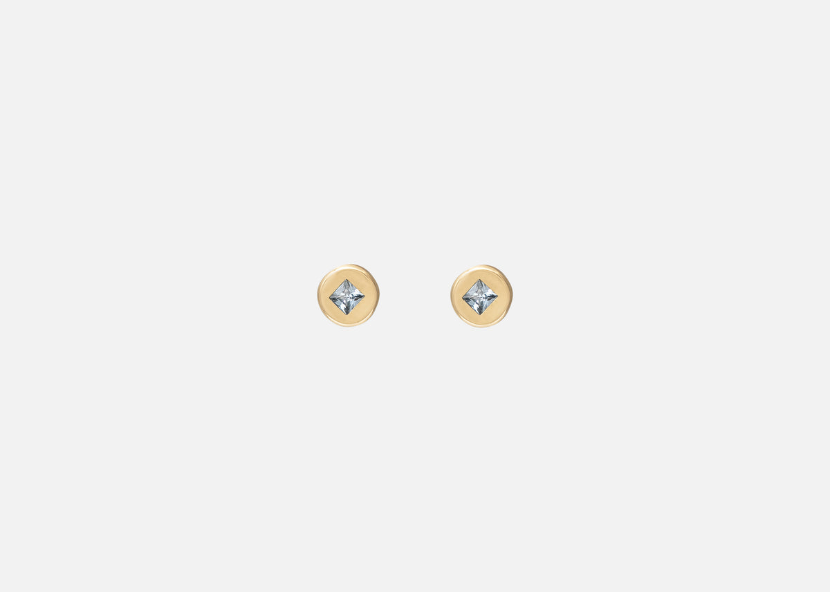 Blue Sapphire Round Pictura Stud