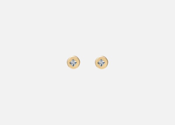Blue Sapphire Round Pictura Stud