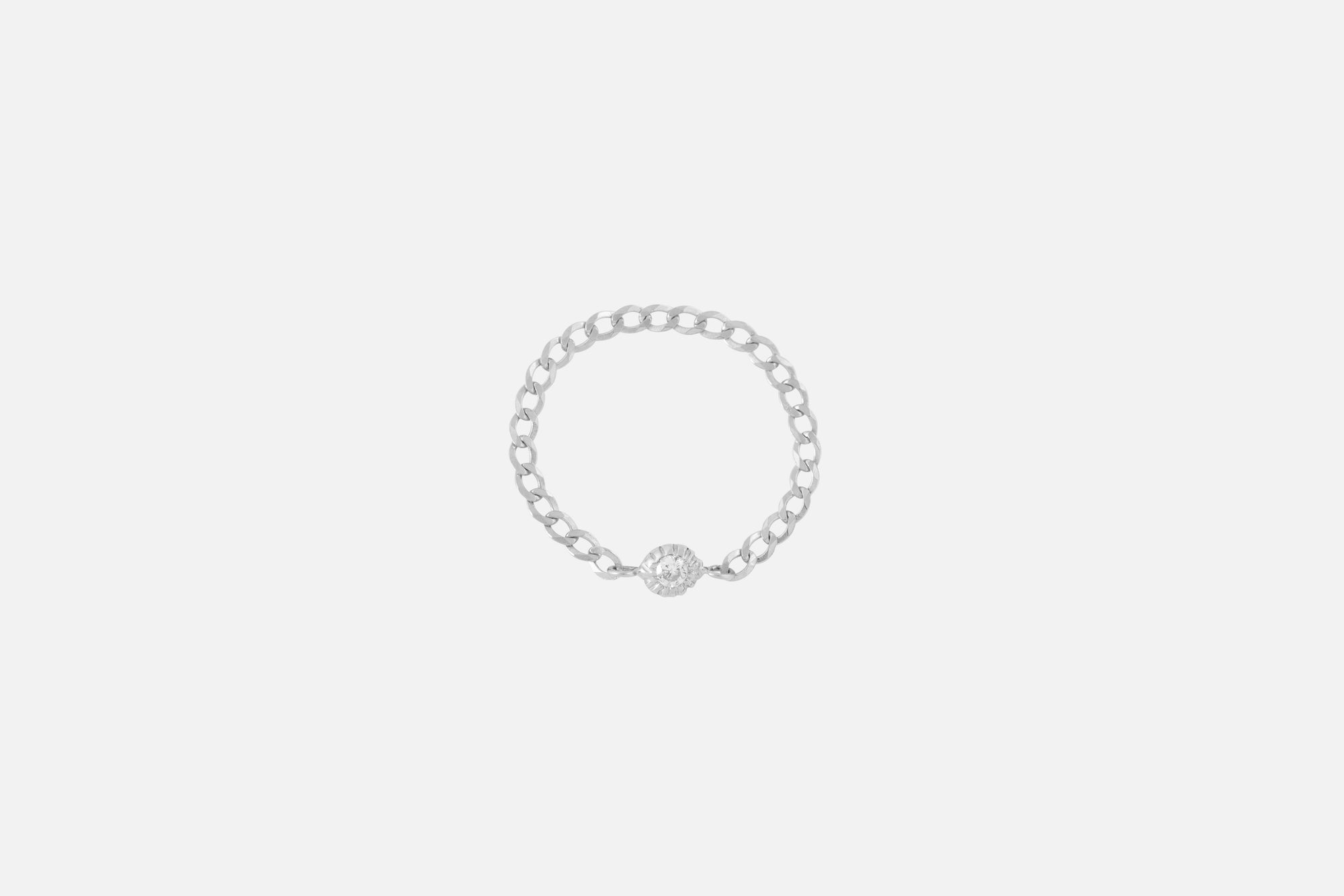 Diamond Baby Curb Chain Ring