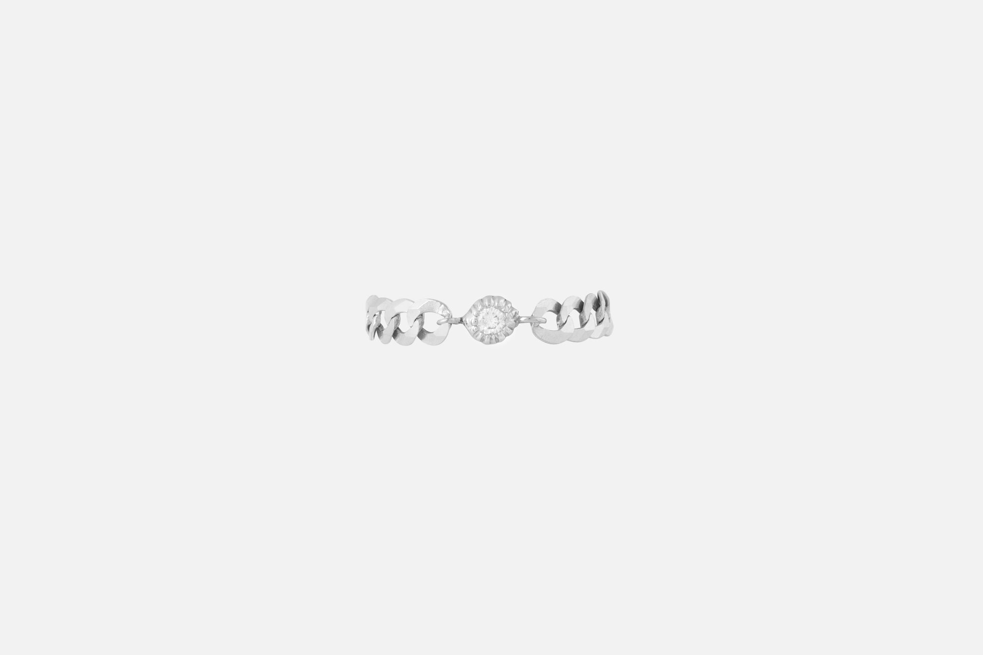 Diamond Thick Curb Chain Ring