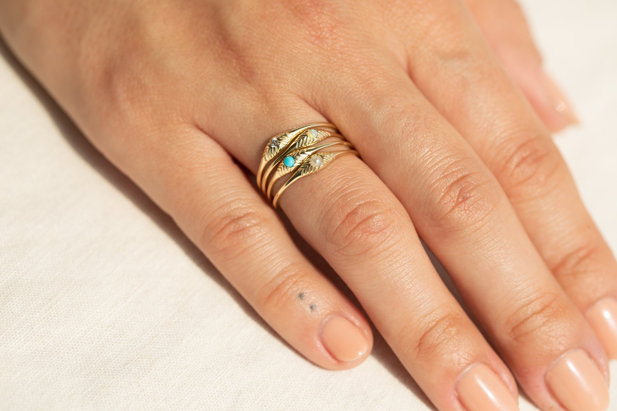 Turquoise Seedling Stacker Ring