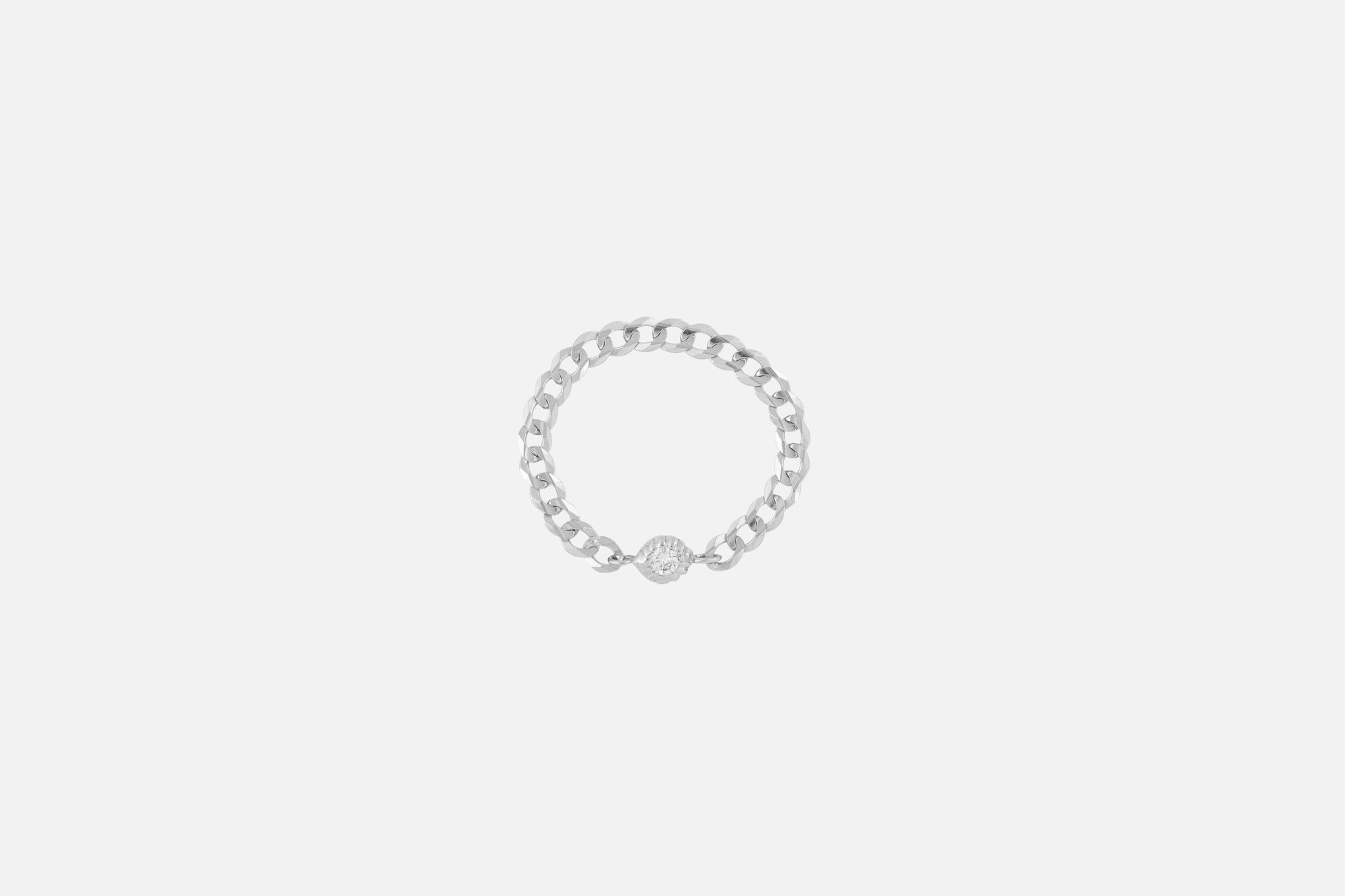 Diamond Medium Curb Chain Ring